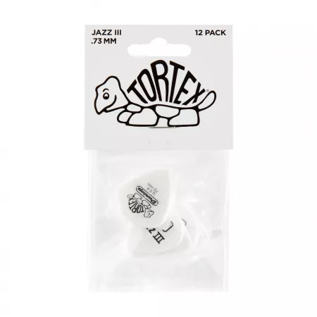 Tortex White Jazz III Медиаторы 12шт, толщина 0,73мм, Dunlop, 478P.73