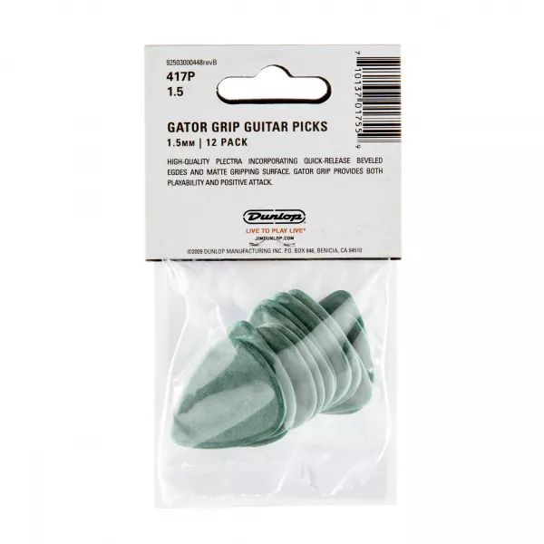 Gator Grip Медиаторы, 12шт, толщина 1,50мм, Dunlop, 417P1.50  рис.2 