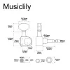 Колки для гитары 6п, черные, Musiclily, MX1350BK-6