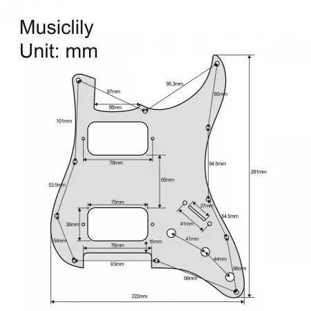 Пикгард для электрогитары Fender Stratocaster HH, 4 сл, черепаший панцирь, Musiclily, MX2248BT