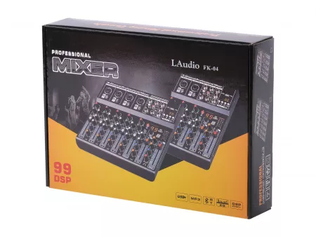 Микшерный пульт, 4 канала, серия PRO, LAudio, FK-04