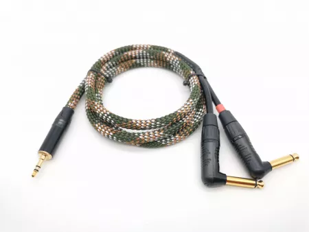 Кабель аудио 3.5-2х6.3мм, 1.25м, угловой, ZZcable, G47-3,5-2JR-0125-Z