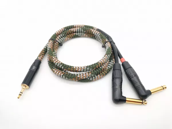 Кабель аудио 3.5-2х6.3мм, 1.25м, угловой, ZZcable, G47-3,5-2JR-0125-Z  рис.2 
