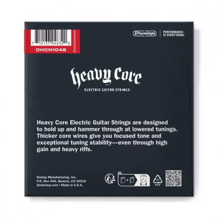 Heavy Core Комплект струн для электрогитары, никелированные, 10-48, Dunlop, DHCN1048