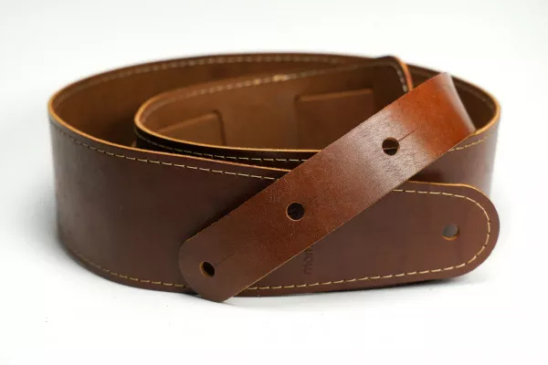 Ремень для гитары, кожаный, коньяк, Mamba straps, MB6061-116-01  рис.2 