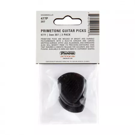 Primetone Медиаторы, 3шт, 3мм, большой круглый кончик, Dunlop, 477P307