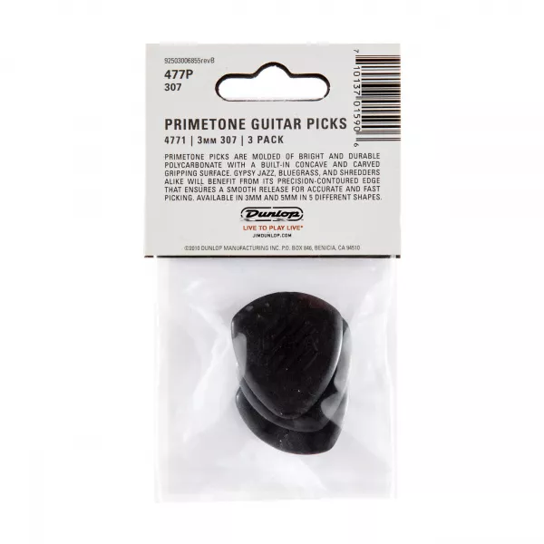 Primetone Медиаторы, 3шт, 3мм, большой круглый кончик, Dunlop, 477P307  рис.2 