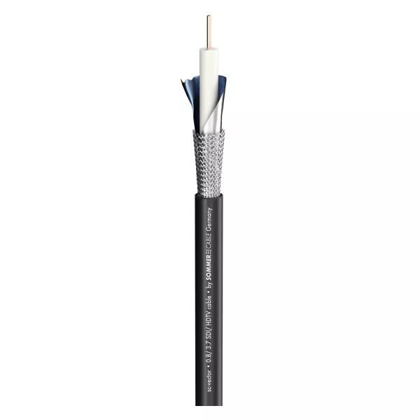 SC-Vector 0.8/3.7 PVC BLK Кабель коаксиальный 75 Ом, 100м, Sommer Cable, 600-0161  рис.2 