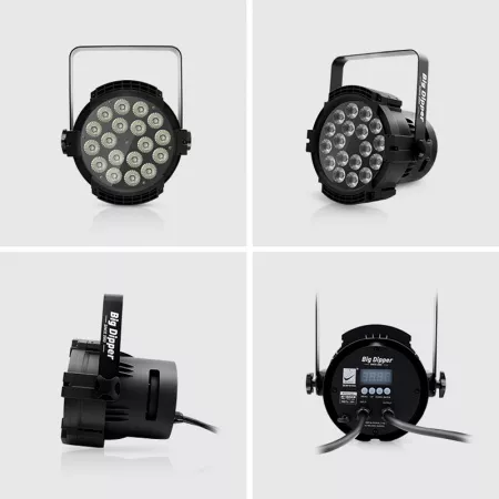 Светодиодный прожектор, водонепроницаемый IP55, RGBW, 18х10Вт, Big Dipper, BDW1810-A