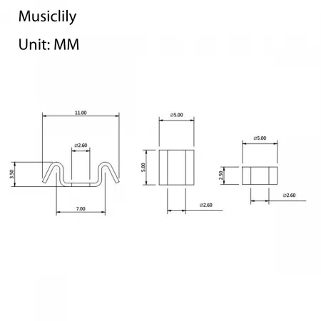 Ретейнер для гитары, золото, 2 шт, Musiclily, MX0654-2