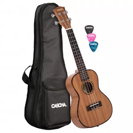 Mahogany Series Укулеле концертный, с чехлом, цвет натуральный, Cascha, HH-2035