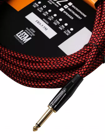 Кабель инструментальный, красный/черный, 5м, Leem, FRS-5(RD/BK)