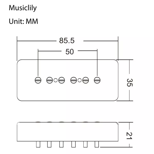 Звукосниматель магнитный сингл, для LP SG, нековый, кремовый, Musiclily, MX1255  рис.2 