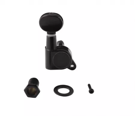 Колки для гитары 6л, черные, Metallor, J-05-BK-6-in-line