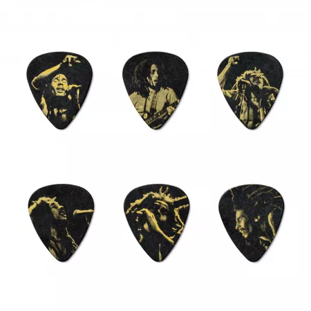 Bob Marley Gold Медиаторы 6шт, средние, в коробочке, Dunlop, BOB-PT08M