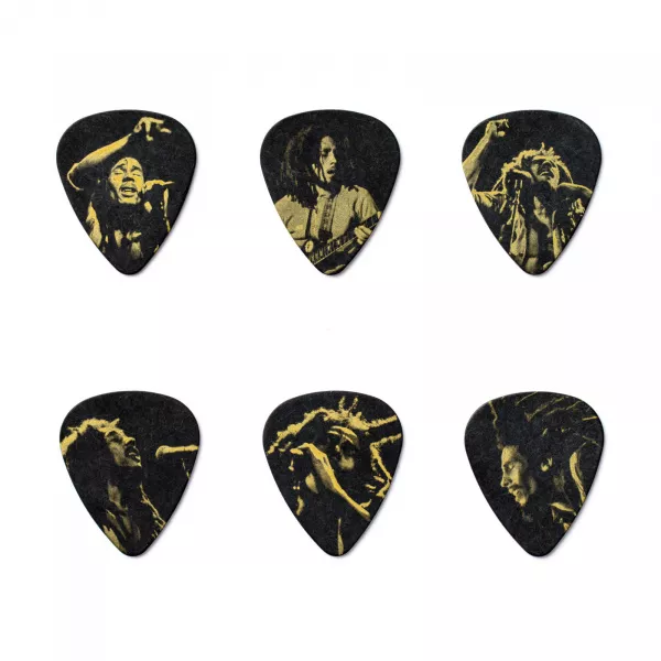 Bob Marley Gold Медиаторы 6шт, средние, в коробочке, Dunlop, BOB-PT08M  рис.2 
