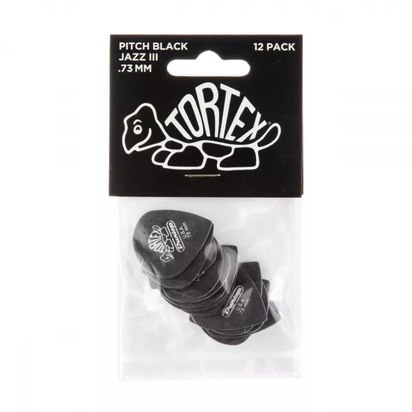 Tortex Pitch Black Jazz III Медиаторы 12шт, толщина 0,73мм, Dunlop, 482P.73  рис.2 