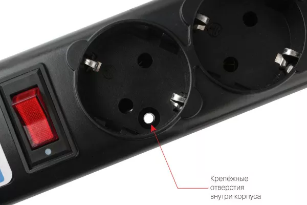 PowerCube Фильтр-удлинитель для ИБП, 0.5м, 5р, черн.граф. 10А, Электрическая мануфактура, SPG5-В1  рис.2 