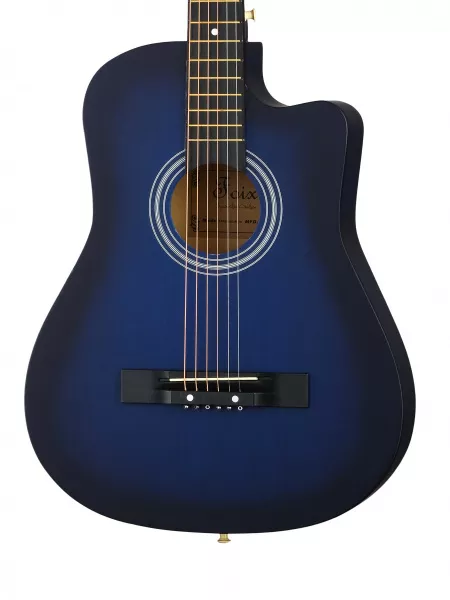 Акустическая гитара, с вырезом, синяя, Foix, FFG-38C-BL-M  рис.2 