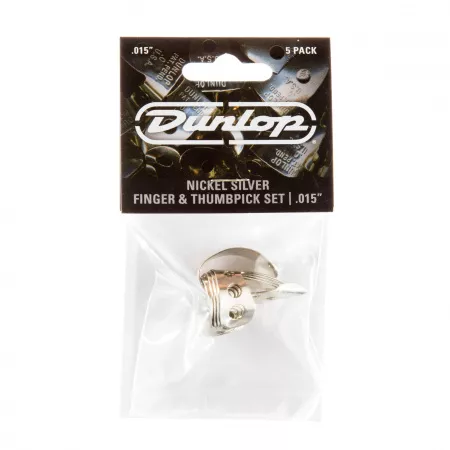 Nickel Silver Медиаторы на палец 5шт, нейзильбер, толщина .015, Dunlop, 33P.015