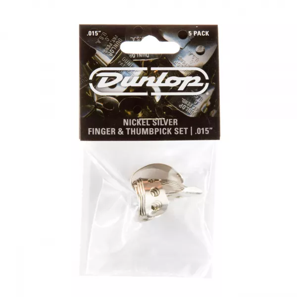 Nickel Silver Медиаторы на палец 5шт, нейзильбер, толщина .015, Dunlop, 33P.015  рис.2 