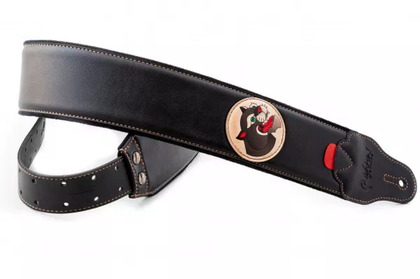 Groove Old School Panther Black Ремень для гитары, текстиль/синтетика, RightOn Straps, 8419612002401  рис.2 