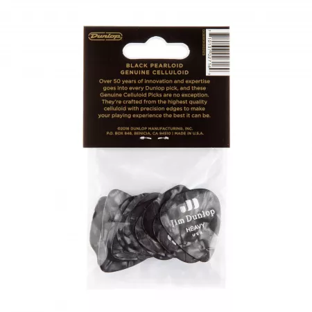 Genuine Celluloid Медиаторы, 12шт, толстые, черный перламутр, Dunlop, 483P02HV
