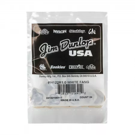 White Fang Медиаторы 24шт, толщина 1.0мм, Dunlop, PH122R1.0
