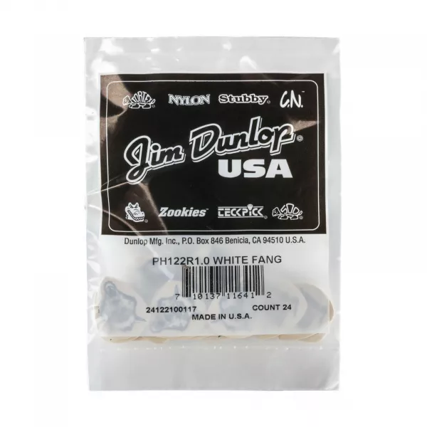 White Fang Медиаторы 24шт, толщина 1.0мм, Dunlop, PH122R1.0  рис.2 