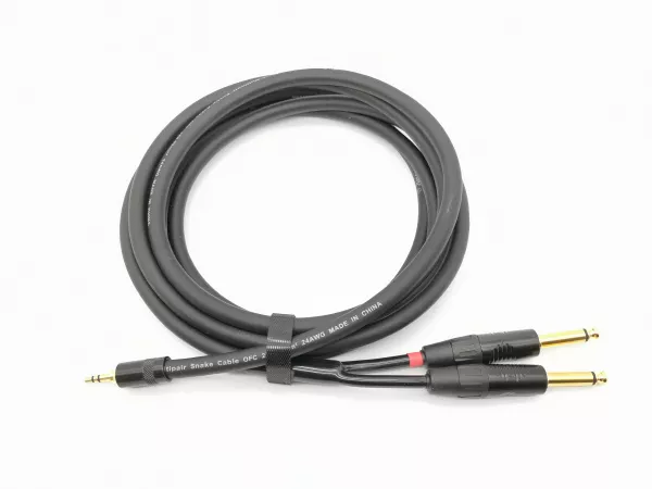 Кабель аудио 3.5-2х6.3мм, 5м, ZZcable, E52-3,5-2J-0500-0  рис.2 