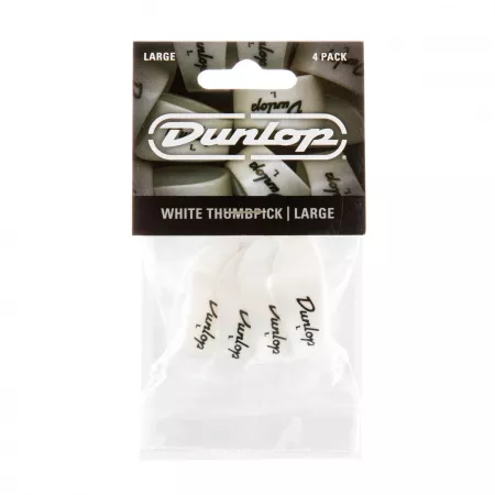 Медиаторы на большой палец 4шт, большие, белые, Dunlop, 9003P