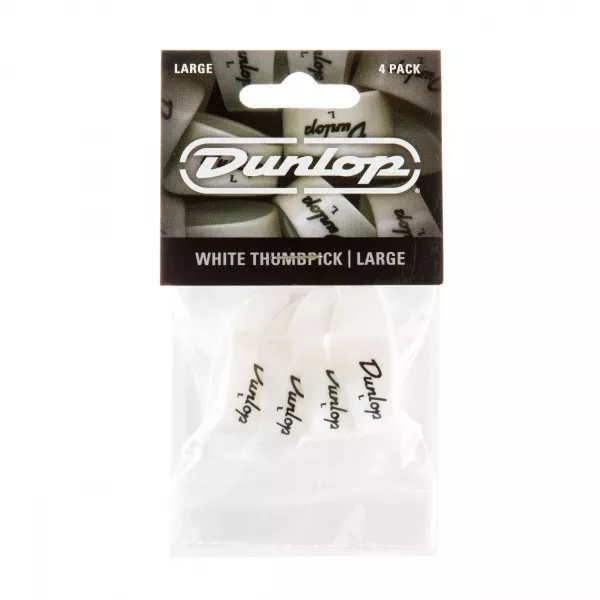 Медиаторы на большой палец 4шт, большие, белые, Dunlop, 9003P  рис.2 