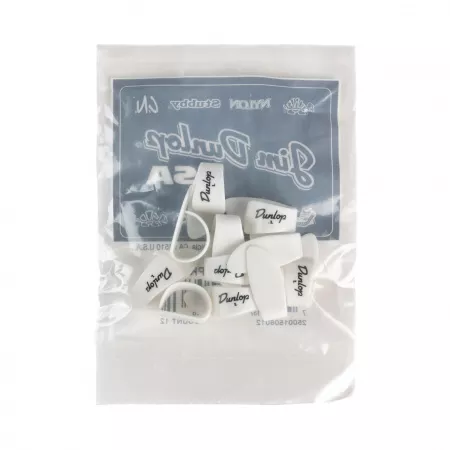 Медиаторы на большой палец 12шт, большие, белые, Dunlop, 9003R