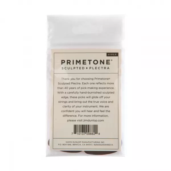 Primetone Медиаторы, 3шт, толщина 2,0мм, гладкие, стандартные, Dunlop, 511P2.0  рис.2 