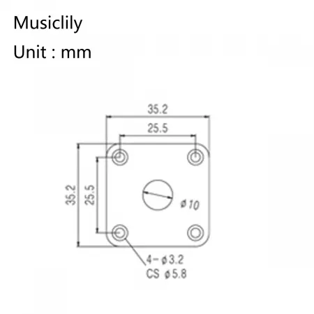 Накладка выходного разъема гитары Les Paul, черная, Musiclily, MX1708BK