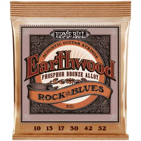 EARTHWOOD Комплект струн для акустической гитары, фосфорная бронза, 10-52, Ernie Ball, P02151