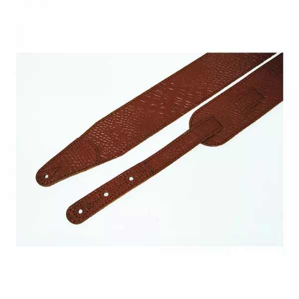 Leather 11 Ремень для гитары, кожаный, красный кедр, тиснение рептилия, Fidel, FL660357L11  рис.2 
