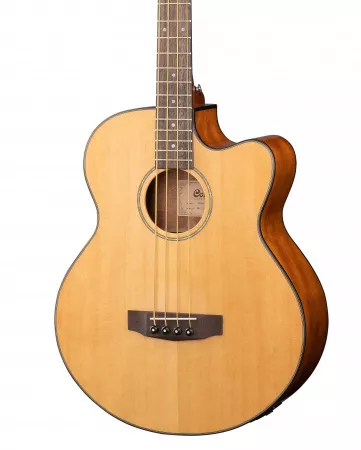 Acoustic Bass Series Электро-акустическая бас-гитара, с вырезом, цвет нат-й, Cort, AB850F-NAT-BAG