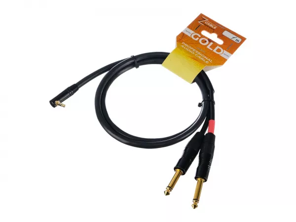 Кабель 3,5R-2Jack угловой, 1м, ZZcable, G56-3,5R-2J-0100-0  рис.2 
