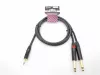 Кабель аудио 3.5-2х6.3мм, 2м, ZZcable, E35-3,5-2J-0200-0