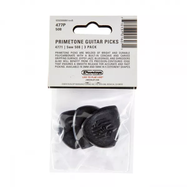 Primetone Медиаторы, 3шт, 5мм, большой острый кончик, Dunlop, 477P508  рис.2 