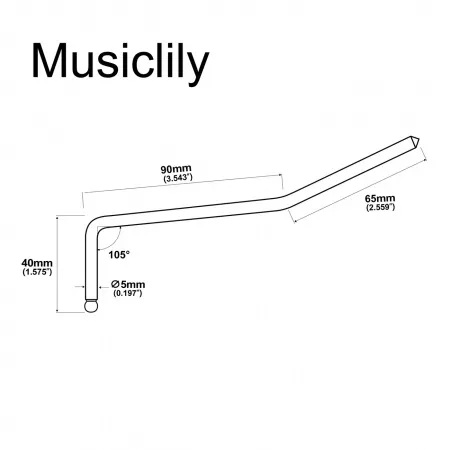 Рычаг тремоло Strat, золото, Musiclily, MX2599GD