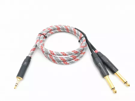Кабель аудио 3.5-2х6.3мм, 1.25м, в оплетке, ZZcable, G46-3,5-2J-0125-Z
