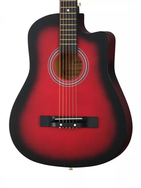 Акустическая гитара, с вырезом, красная, Foix, FFG-38C-RD-M  рис.2 