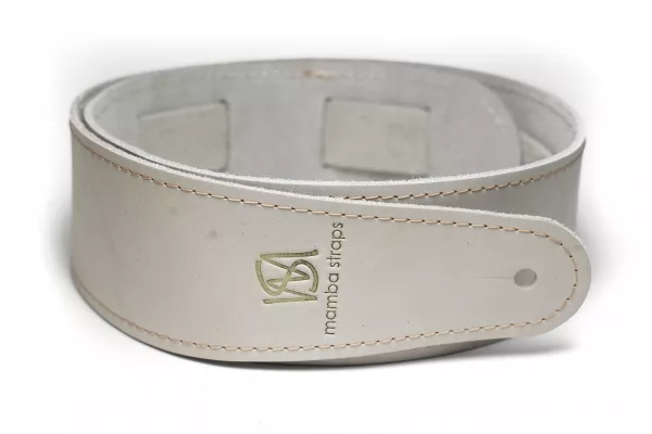 Ремень для гитары, кожаный, белый, Mamba straps, MB6061-119-01  рис.2 