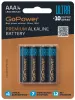 Ultra Элемент питания LR03 AAA Alkaline 1.5В, 4шт, GoPower, 00-00026396