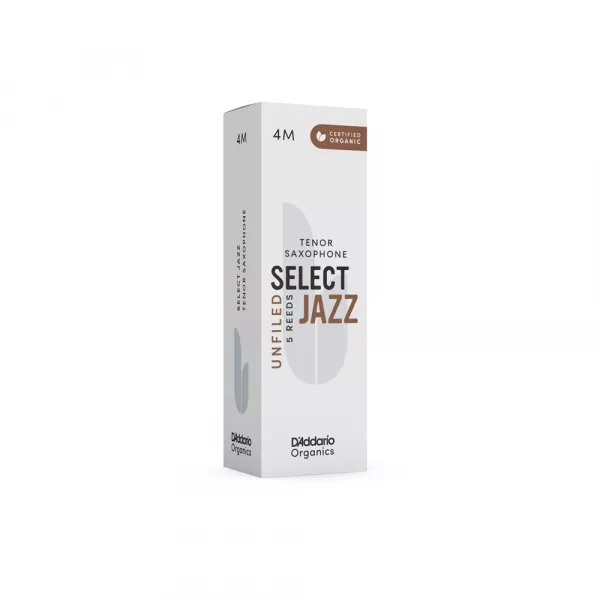 Organic Select Jazz Unfiled Трости для саксофона тенор, размер 4M, 5шт, D'Addario, ORRS05TSX4M  рис.2 