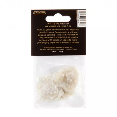 Genuine Celluloid Медиаторы, 12шт, толстые, белый перламутр, Dunlop, 483P04HV