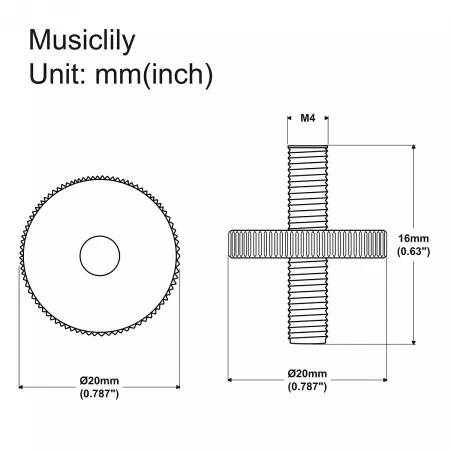 Опоры бриджа Tune-O-Matic ABR-1, 2шт, хром, Musiclily, MX2210CR