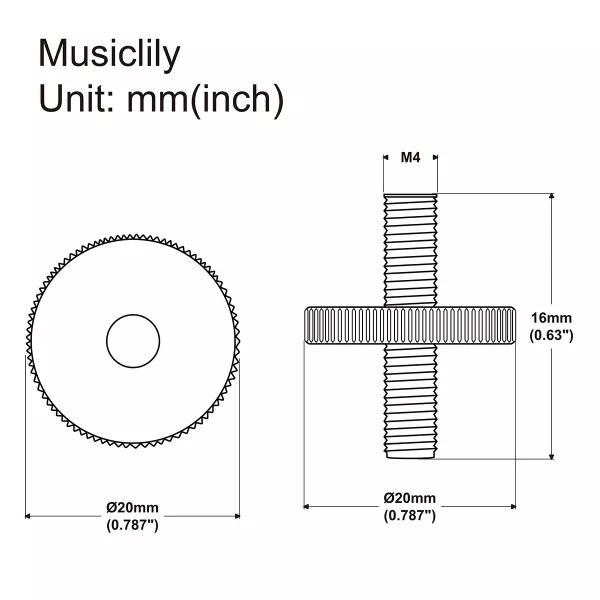Опоры бриджа Tune-O-Matic ABR-1, 2шт, золото, Musiclily, MX2210GD-2  рис.2 